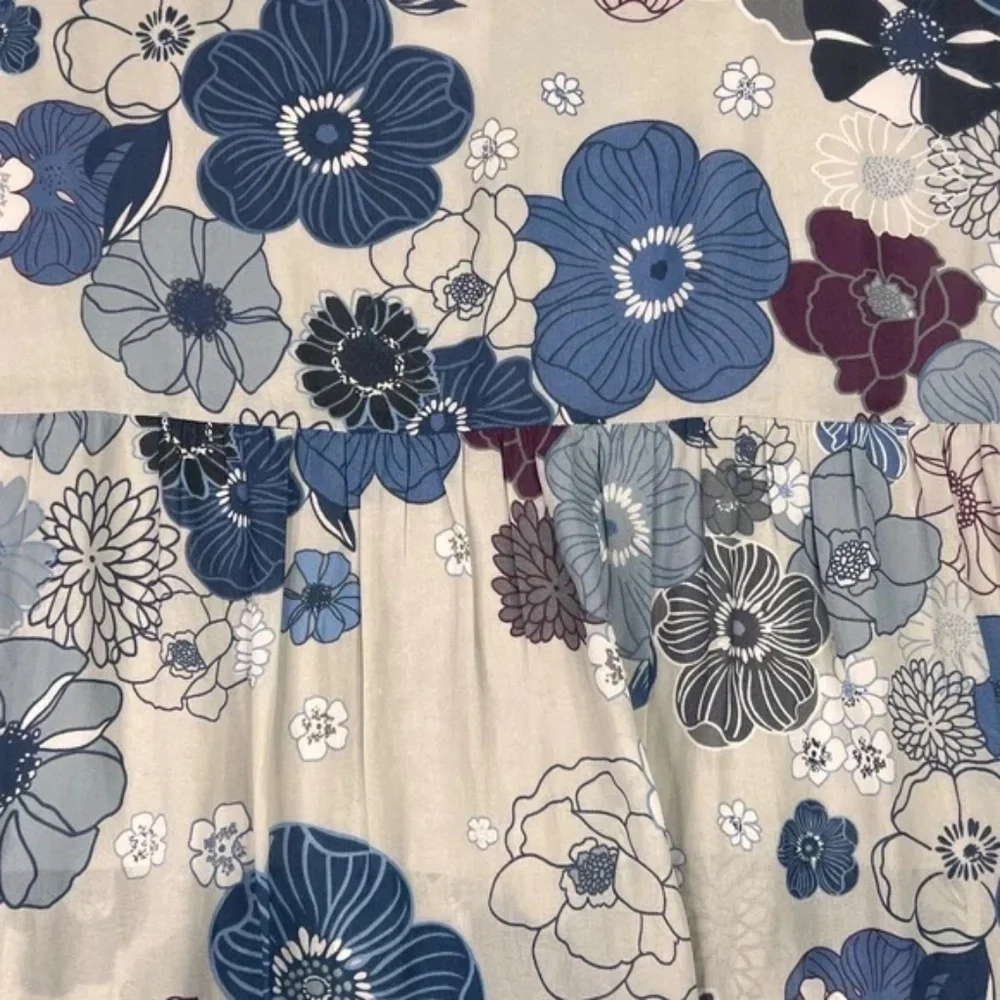 LOFT Floral Tiered Hem Skirt Size 14 NWT_4